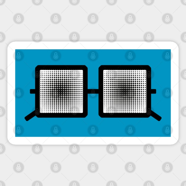 Dot screen square glasses Sticker by helengarvey